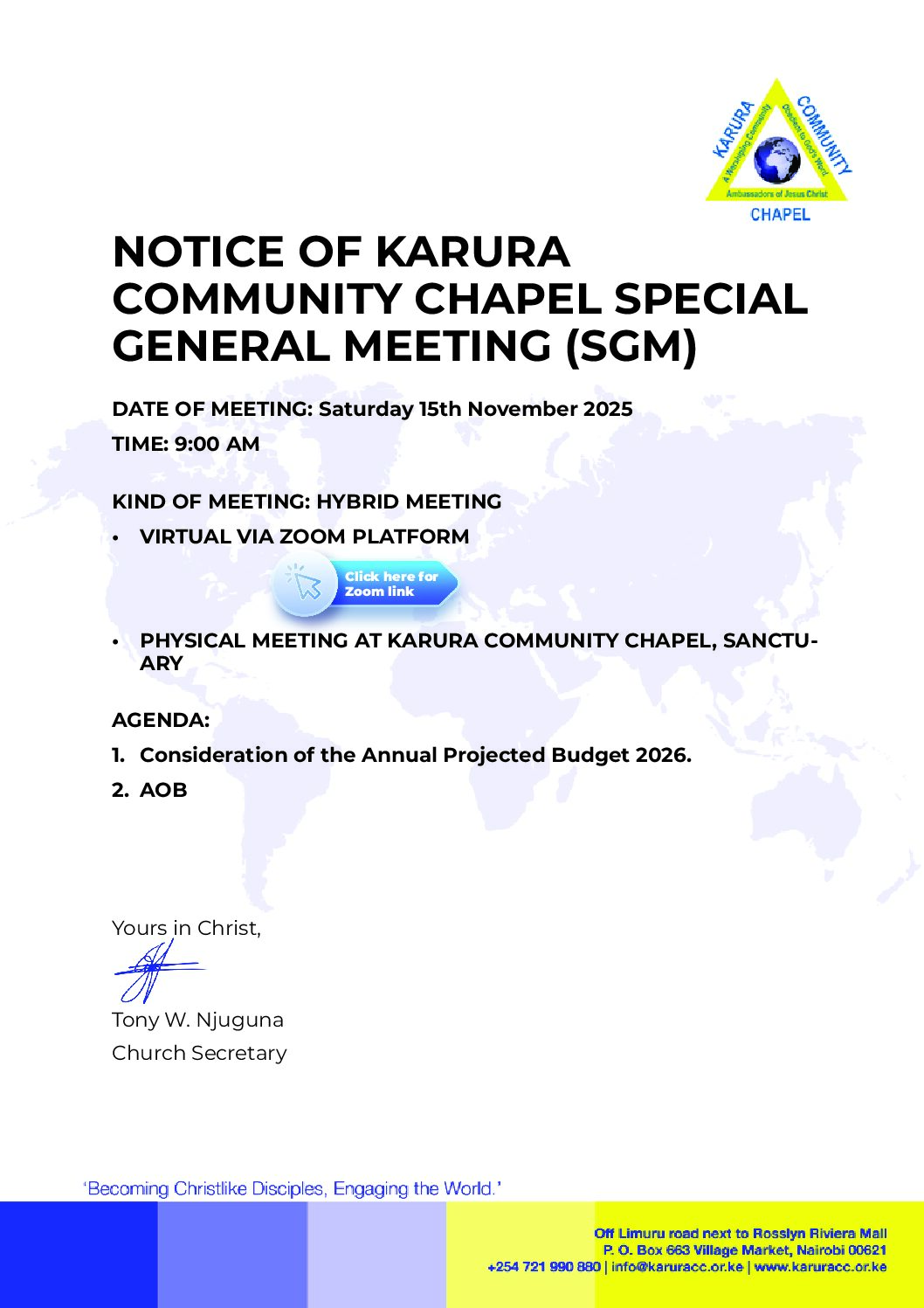 15th Nov SGM Notice