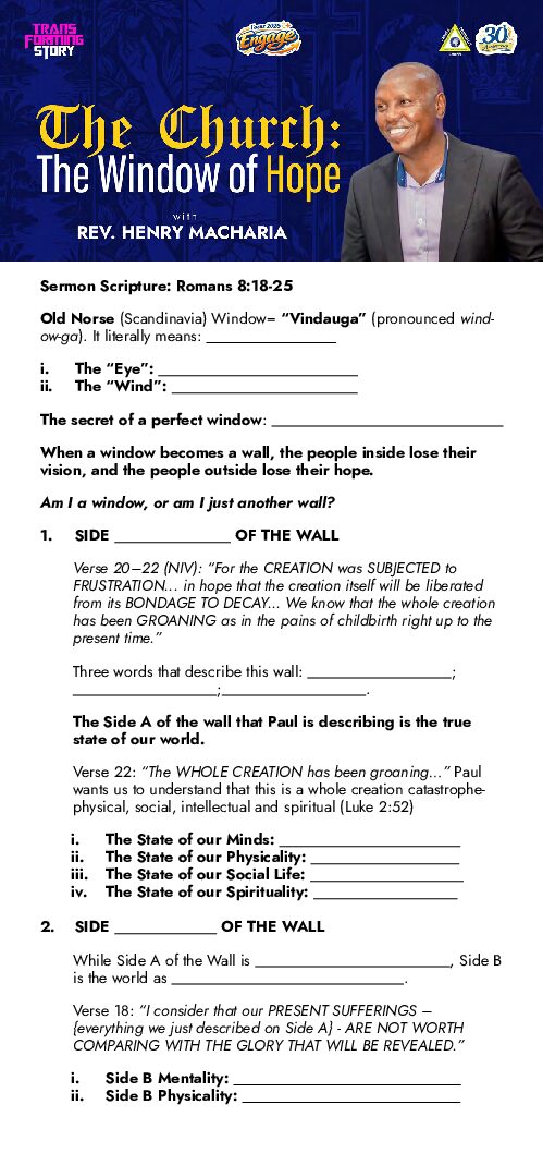 1st March Sermon Notes